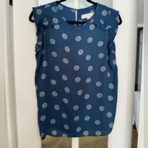 LOFT Blue Sleeveless Blouse